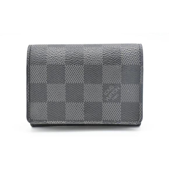 Authentic Louis Vuitton Envelope Business Card Holder in Damier Graphite Canvas - Picture 1 of 11